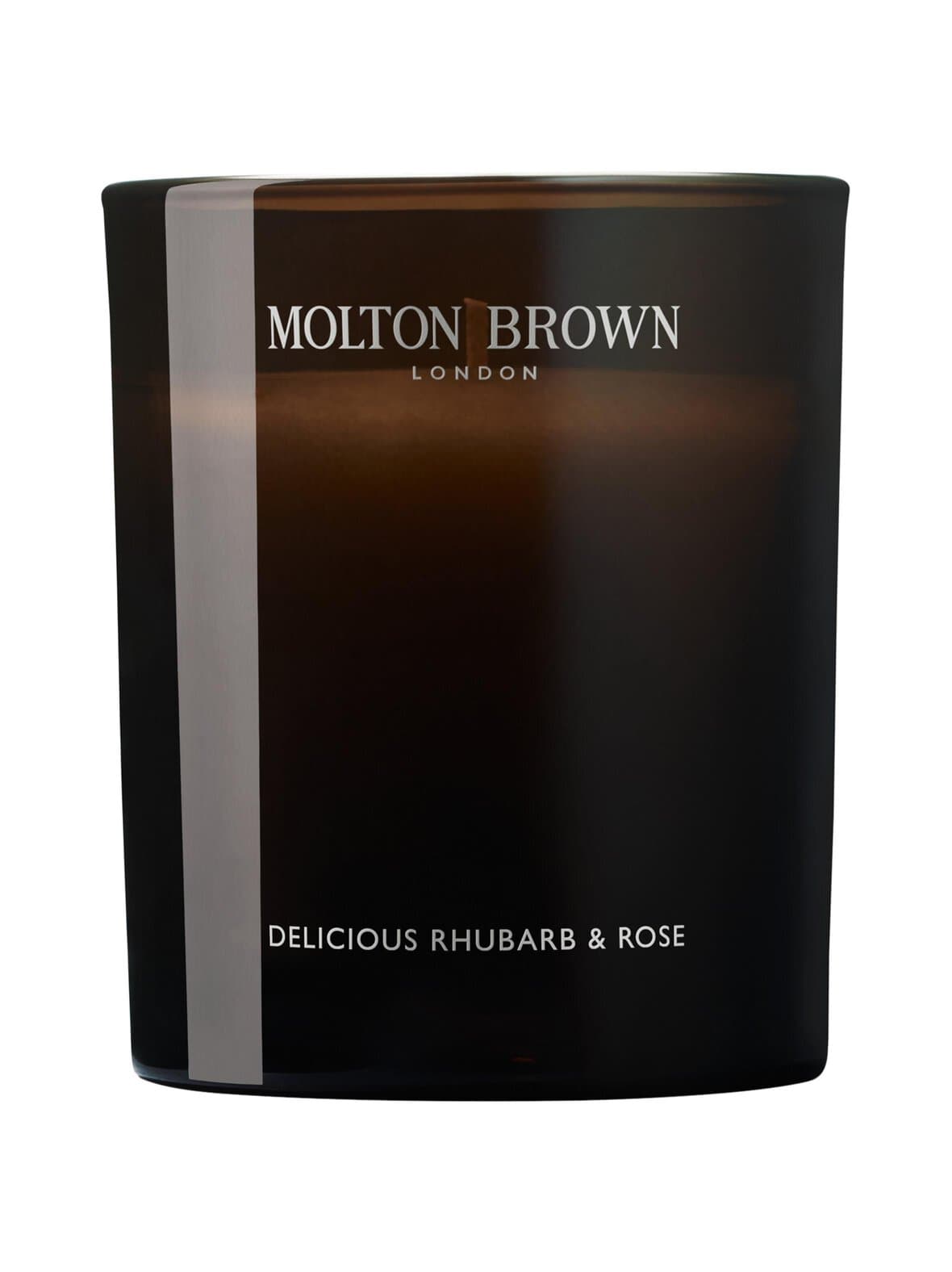 Delicious rhubarb & rose signature -tuoksukynttilä 190 g – Molton Brown