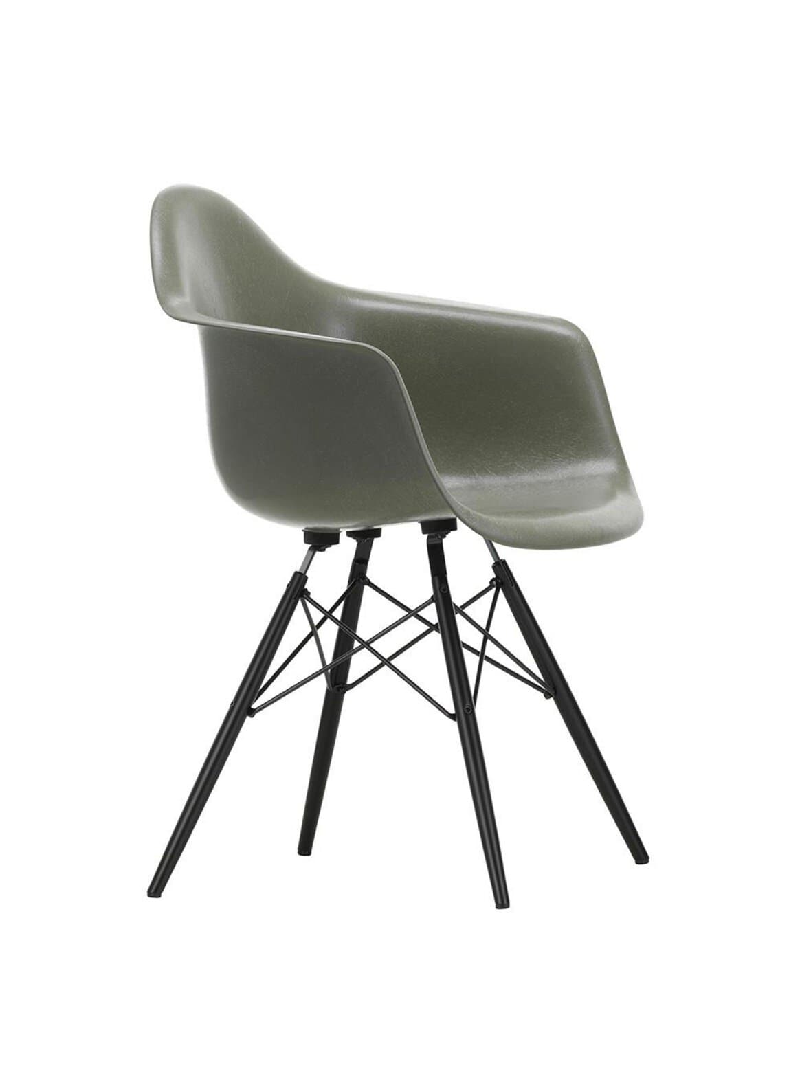 Eames daw fiberglass -tuoli raw umber/musta vaahtera – Vitra