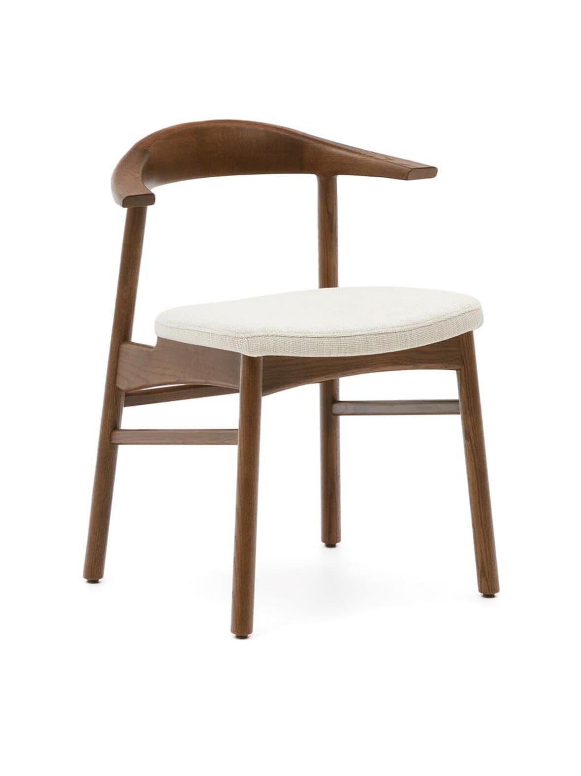 Timons-tuoli jandi-kangas beige / pähkinä – Kave Home