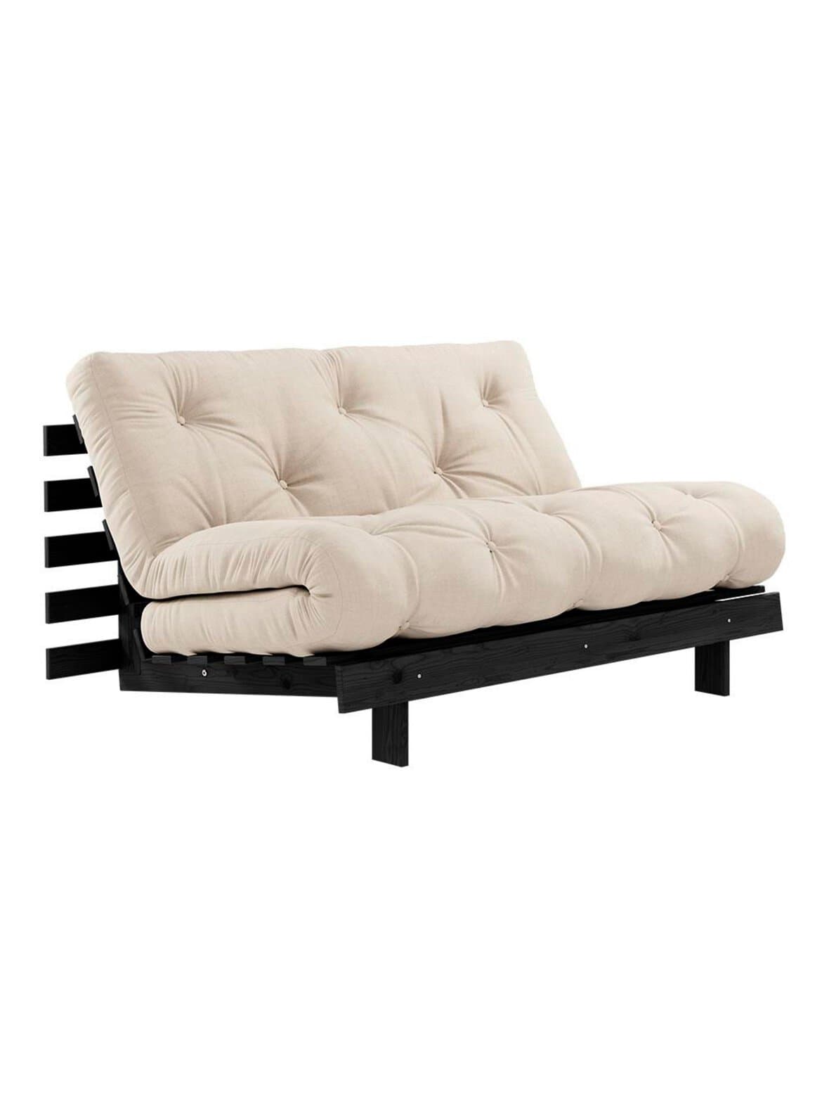 Roots-futonsohva beige / musta l 140 cm – Karup