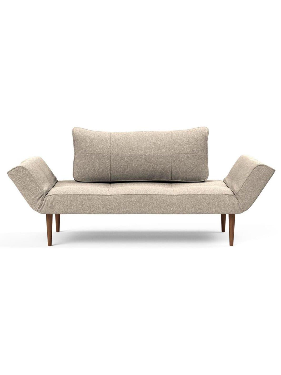 Zeal styletto -vuodesohva bouclé-kangas 539 beige / tumma tammi – Innovation Living