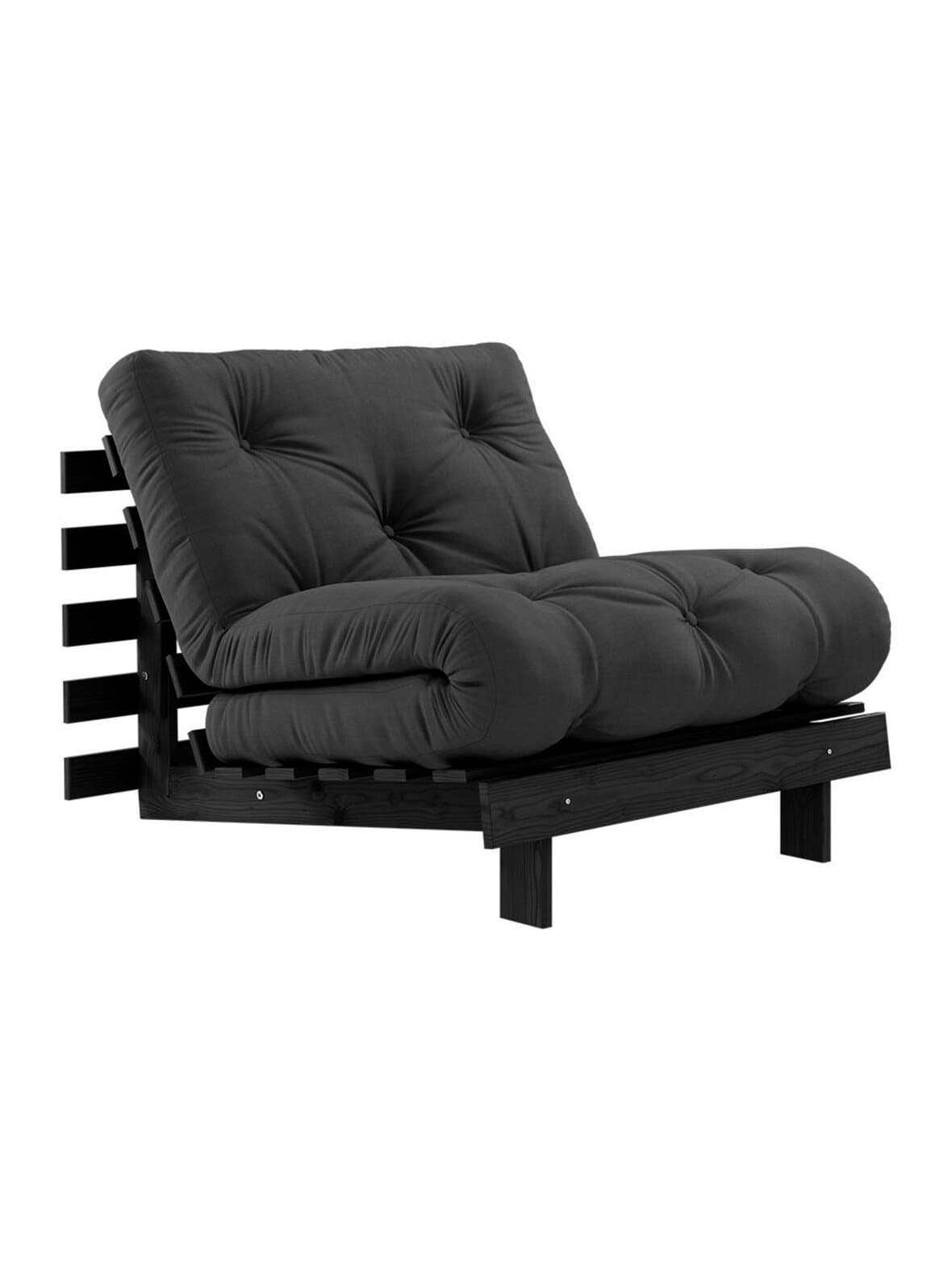 Roots-futonnojatuoli dark grey / musta – Karup