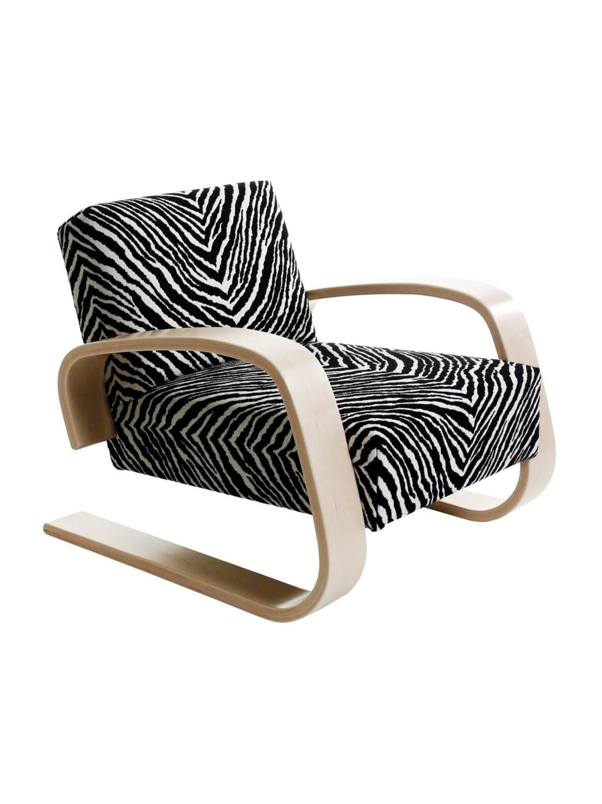 Nojatuoli 400 ""tankki"" zebra-kangas/koivu – Artek
