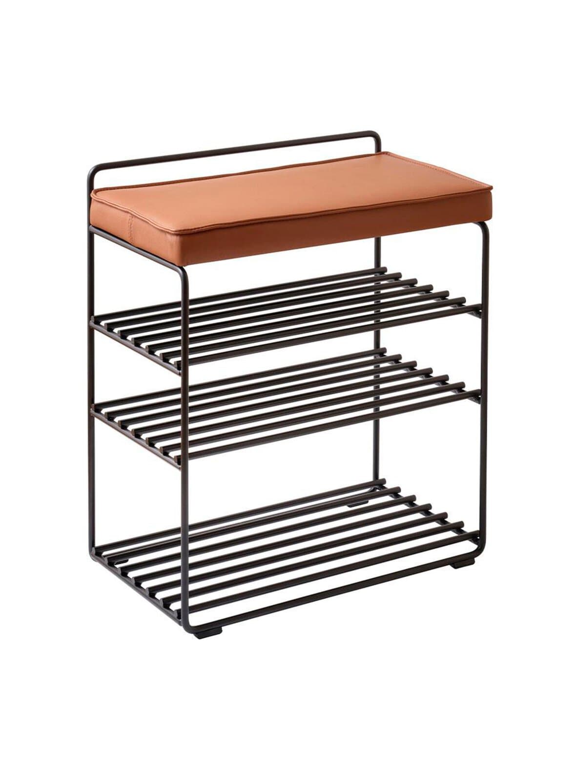 Lower east seat -kenkähylly musta/konjakki – Maze