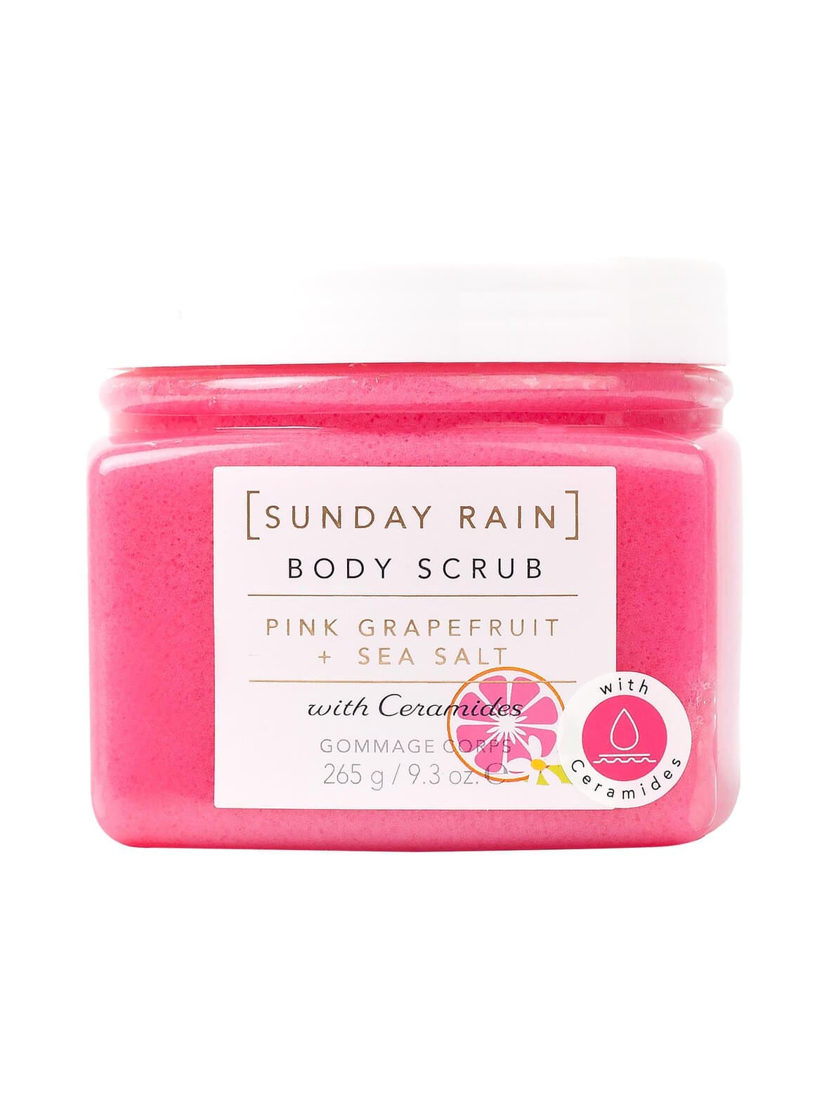 Pink grapefruit & sea salt body scrub -vartalokuorinta 265 g – Sunday Rain