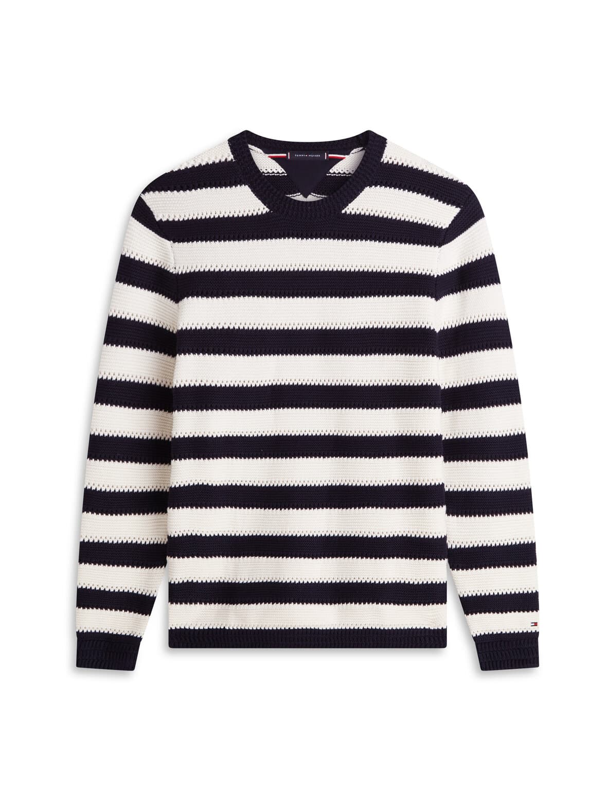 Crochet block stripe crew -neule – Tommy Hilfiger