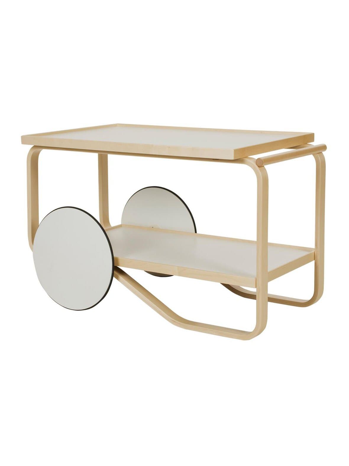Tarjoiluvaunu 901 koivu/valkoinen – Artek
