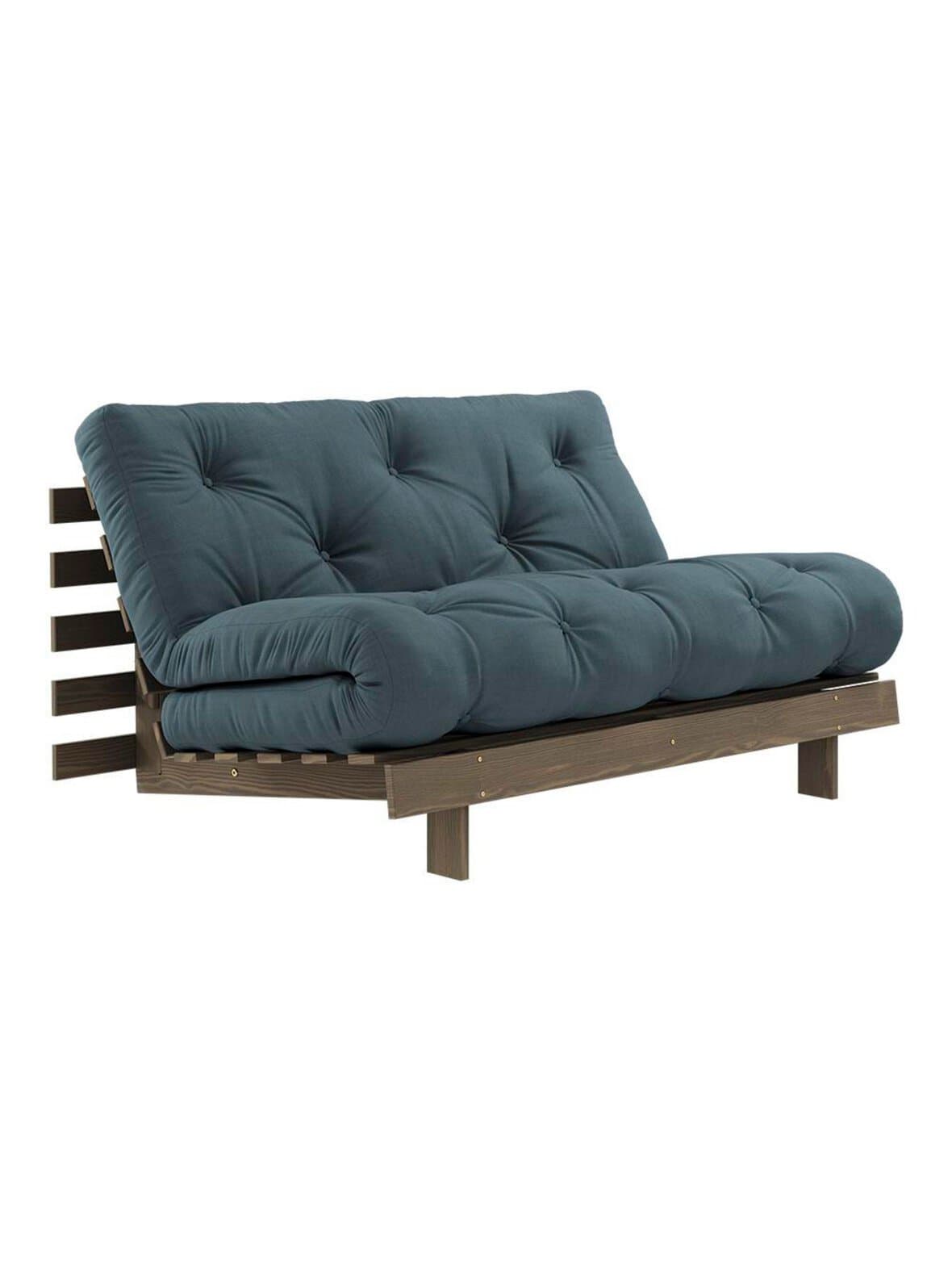 Roots-futonsohva petrol blue/ruskea l 140 cm – Karup