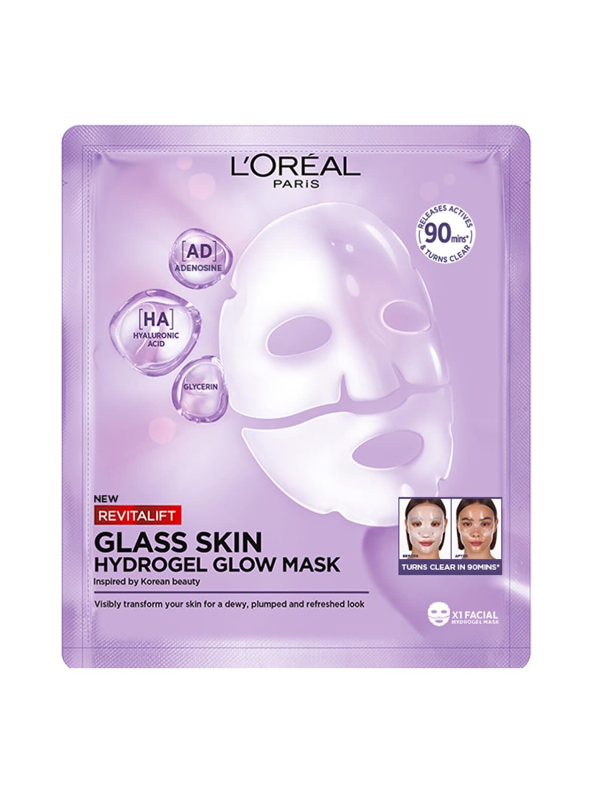 Revitalift filler glass skin sheet mask -kangasnaamio – L'ORÉAL MEN EXPERT