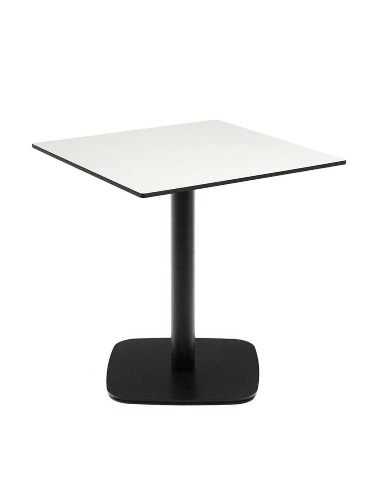 Dina-ruokapöytä valkoinen / musta 68 x 68 cm – Kave Home