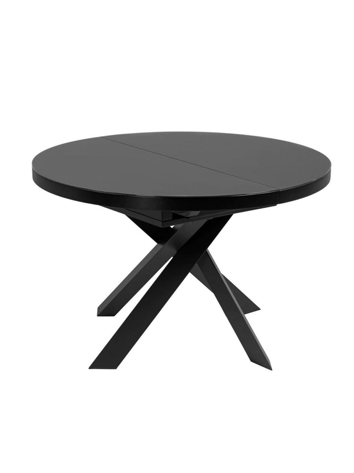 Vashti -jatkettava ruokapöytä musta 120/160 cm – Kave Home