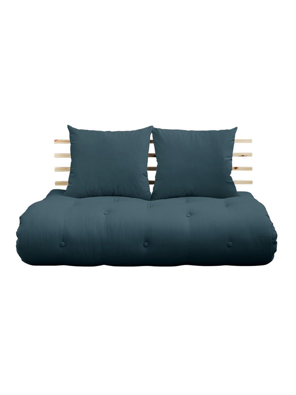 Shin sano -futonsohva petrol blue/mänty – Karup