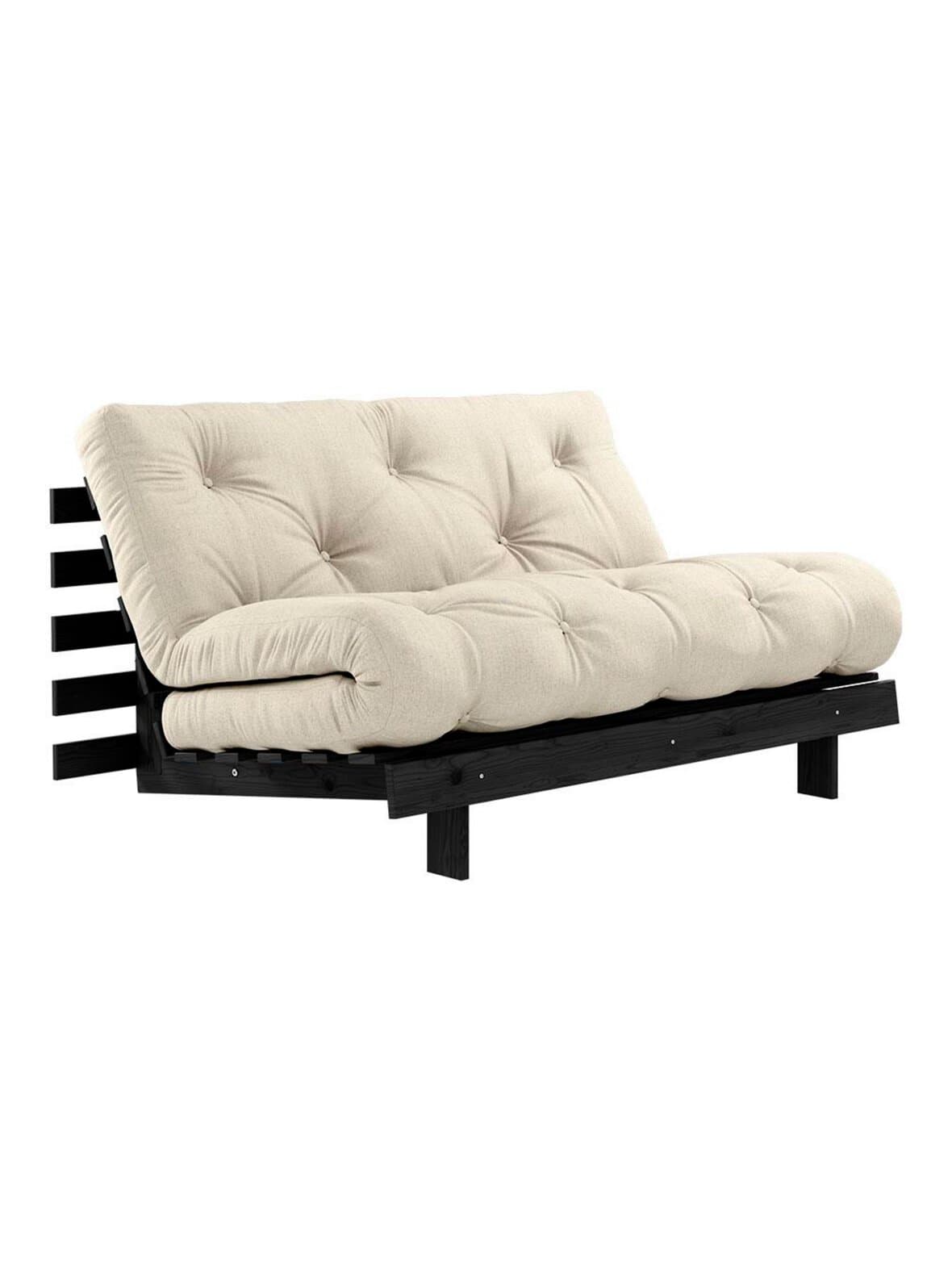 Roots-futonsohva linen / musta l 140 cm – Karup