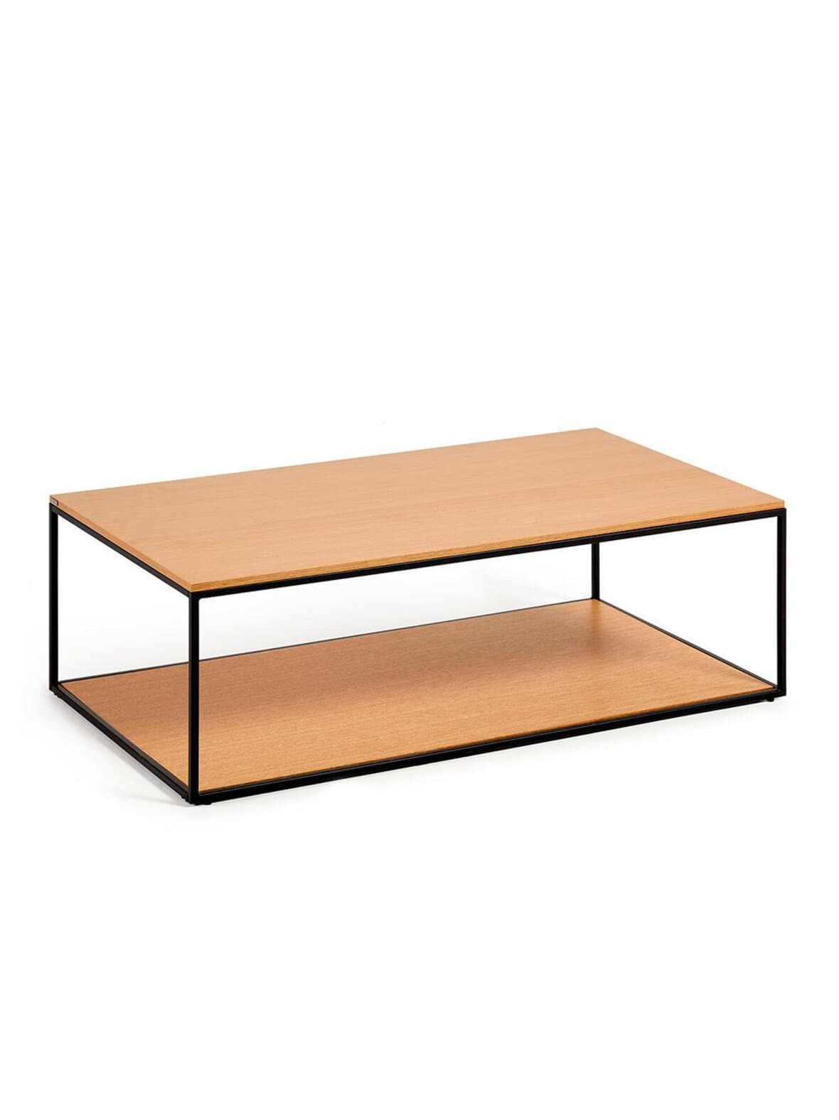 Yoana-sohvapöytä tammi/musta 110 x 60 cm – Kave Home