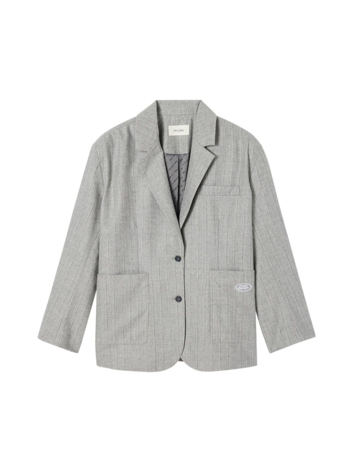 Ample boutonne raye -bleiseri – American Vintage