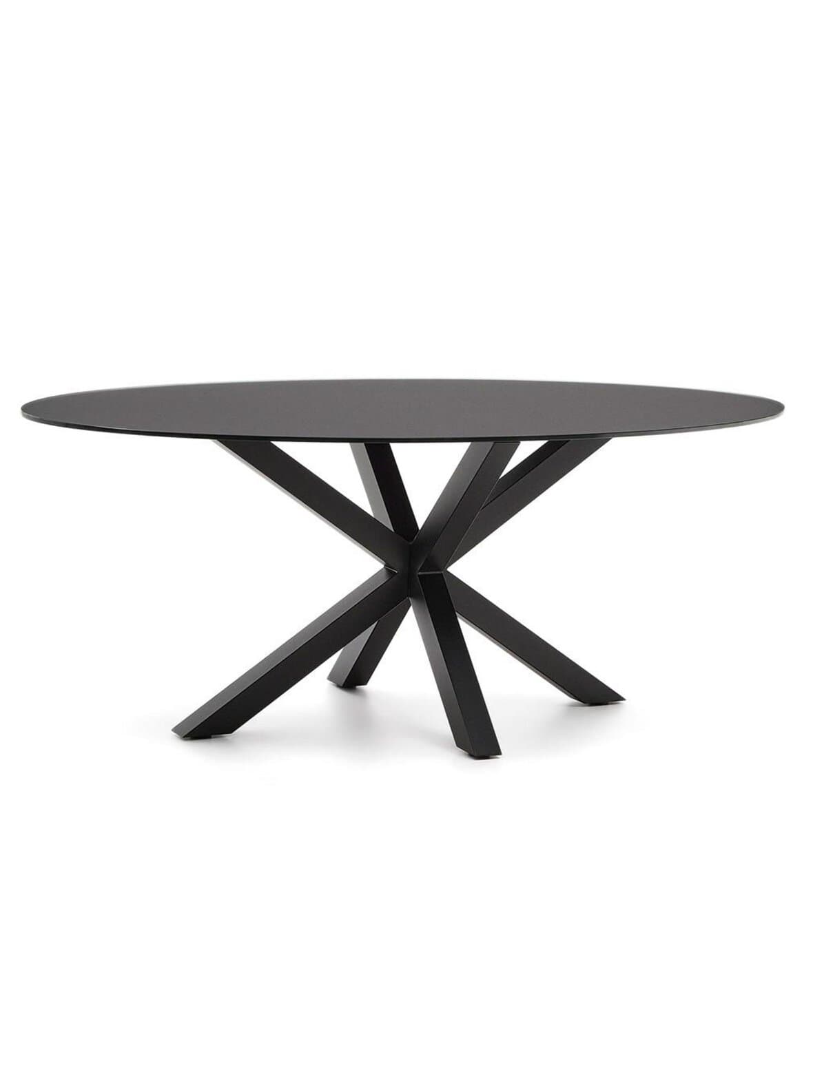 Argo-ruokapöytä musta ⌀ 200x100 cm – Kave Home