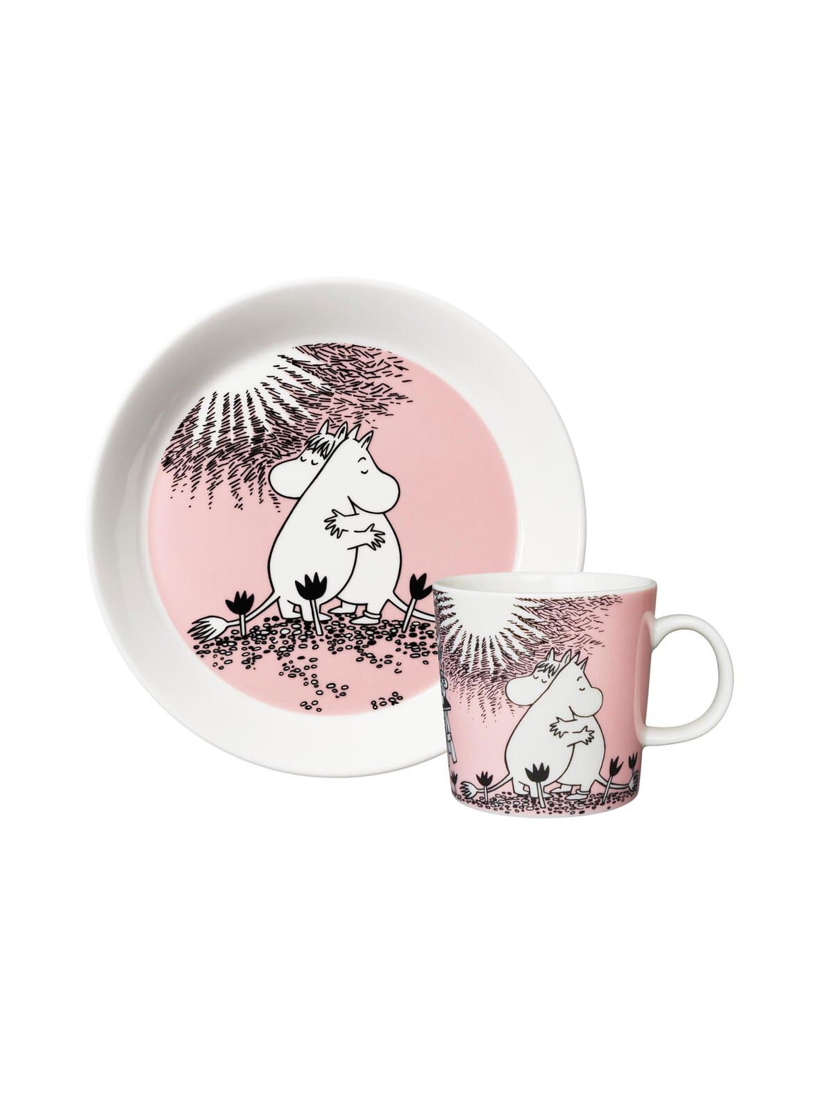 Muumi rakkaus -muki ja lautanen – Moomin Arabia