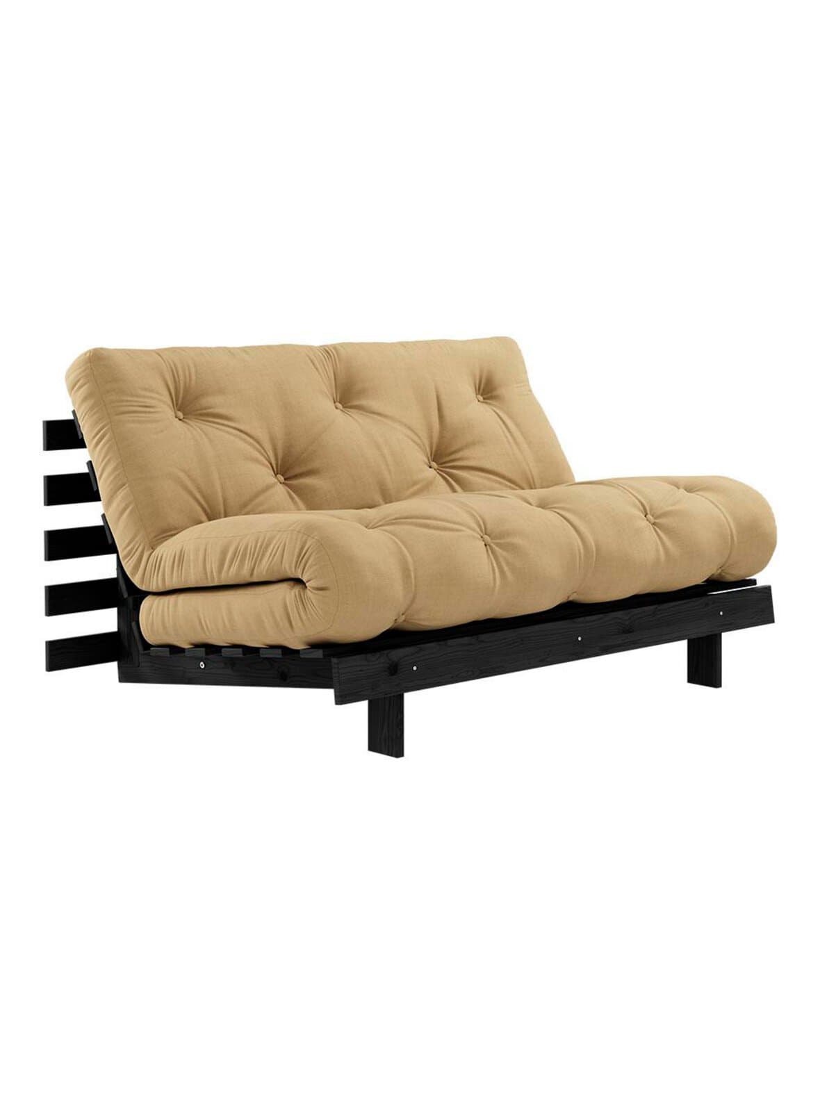 Roots-futonsohva wheat beige / musta l 140 cm – Karup