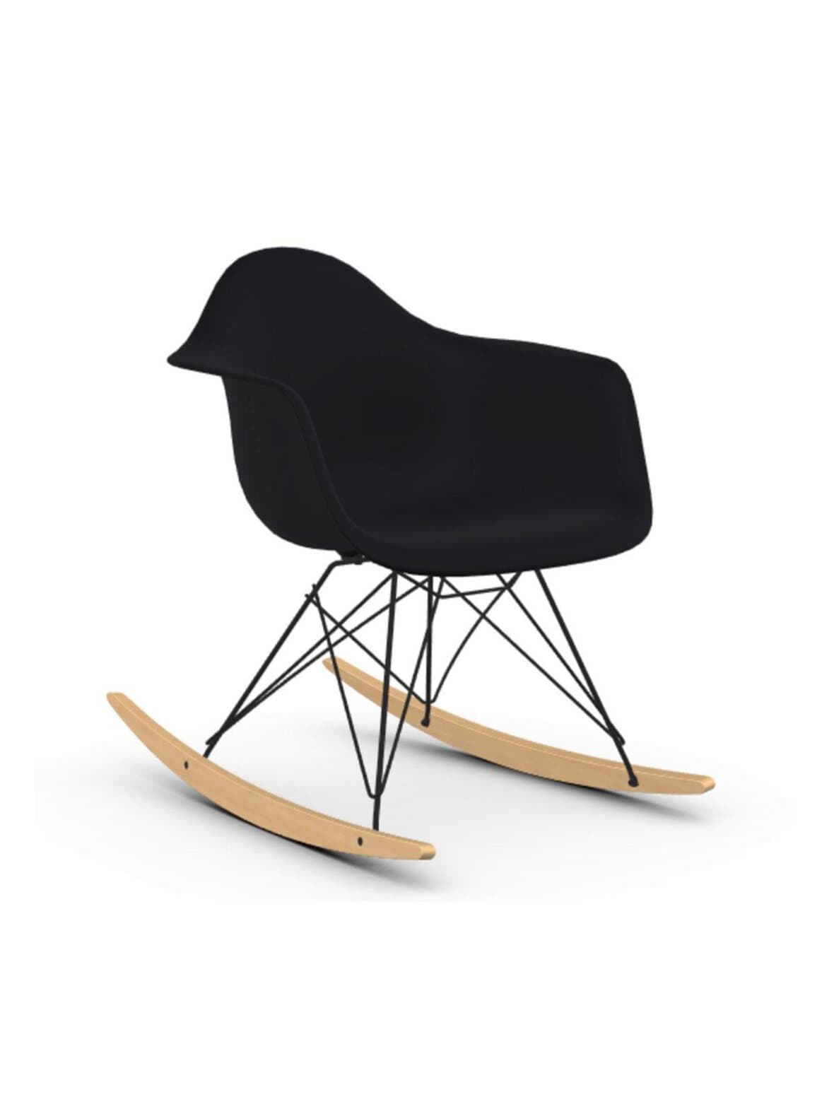 Eames rar re -keinutuoli deep black/musta/vaalea vaahtera – Vitra