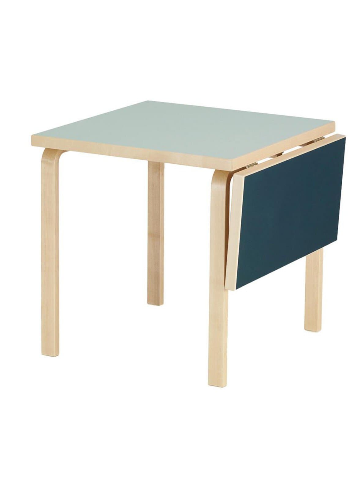 Klaffipöytä dl81c koivu/sininen linoleumi 75 x 75/112 cm – Artek