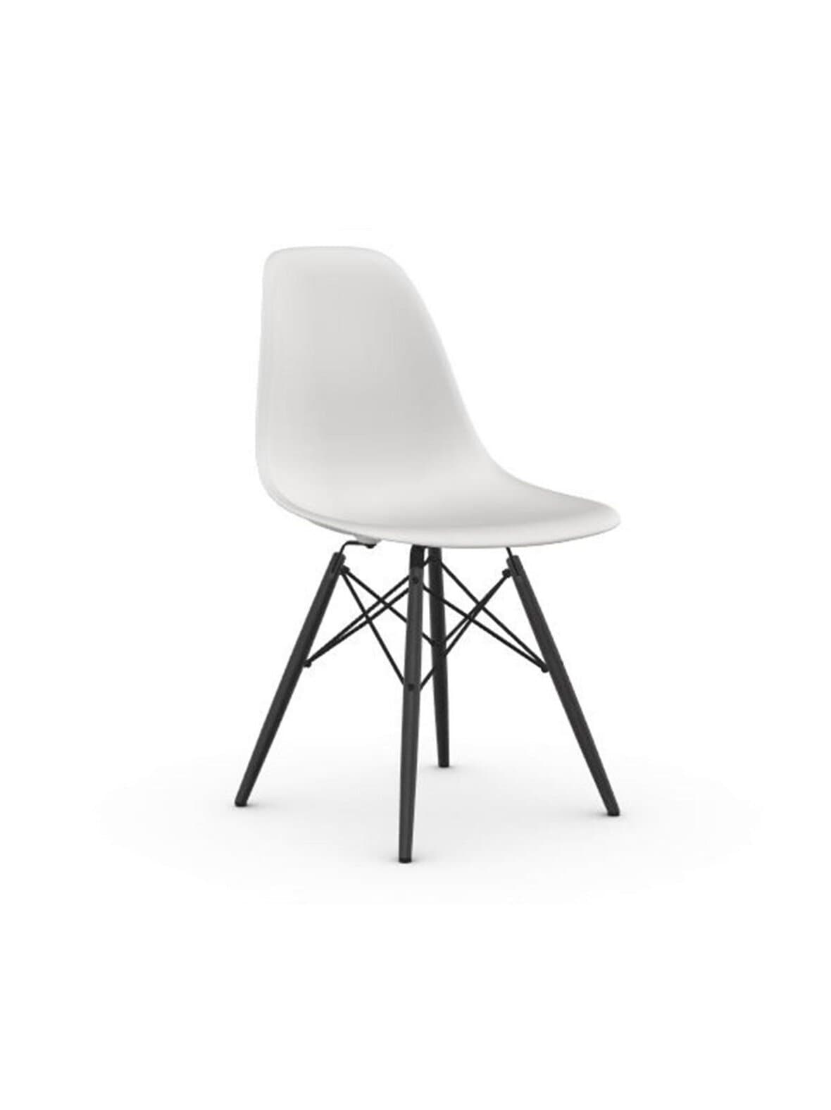 Eames dsw re -tuoli cotton white/musta vaahtera – Vitra