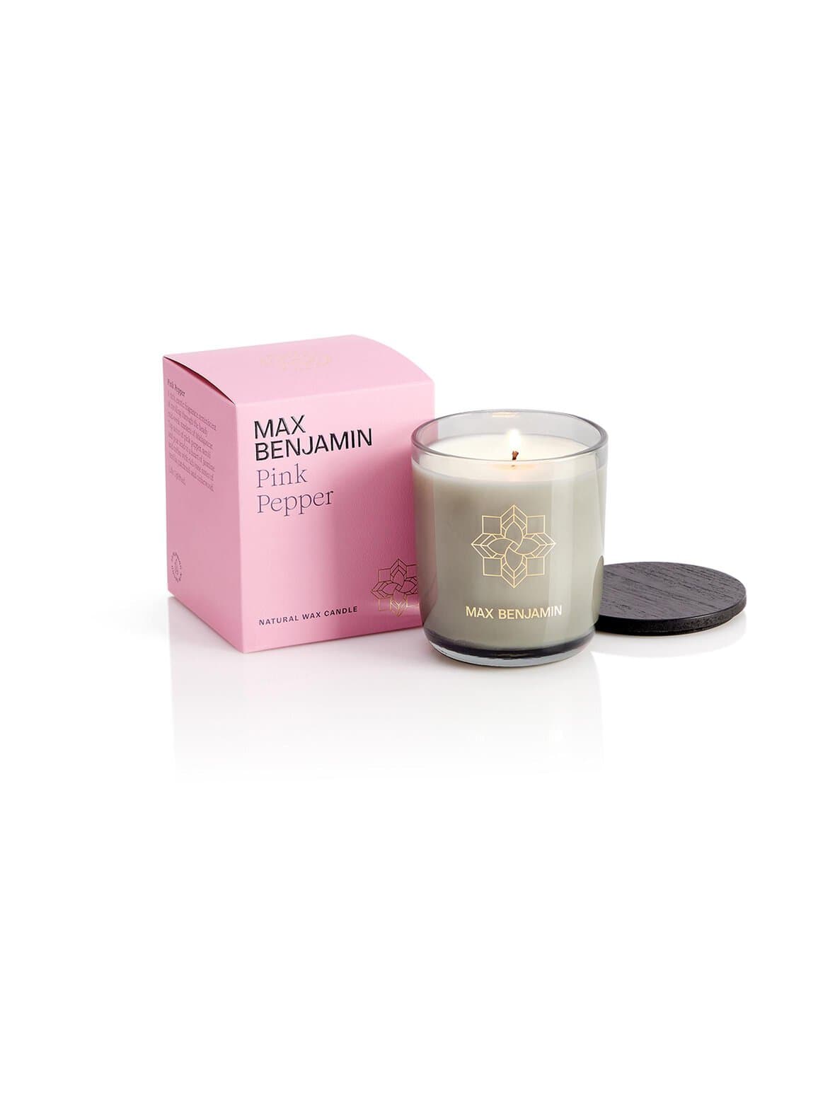 Pink pepper -luksuskynttilä kannella 210 g – Max Benjamin