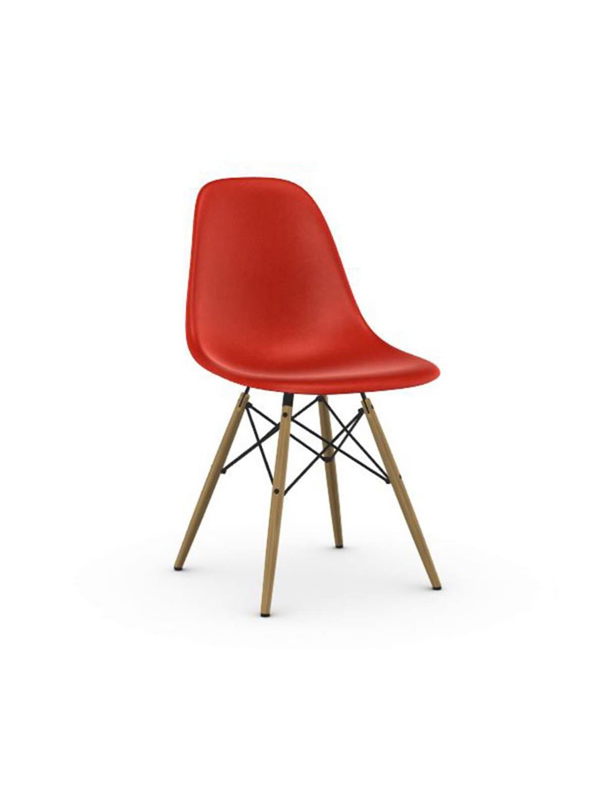 Eames dsw fiberglass -tuoli red/vaalea vaahtera – Vitra