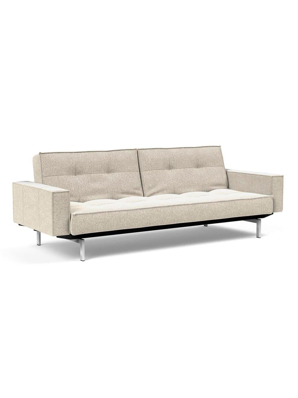 Splitback chrome -vuodesohva käsinojilla taura-kangas 357 luonnonvalkoinen – Innovation Living