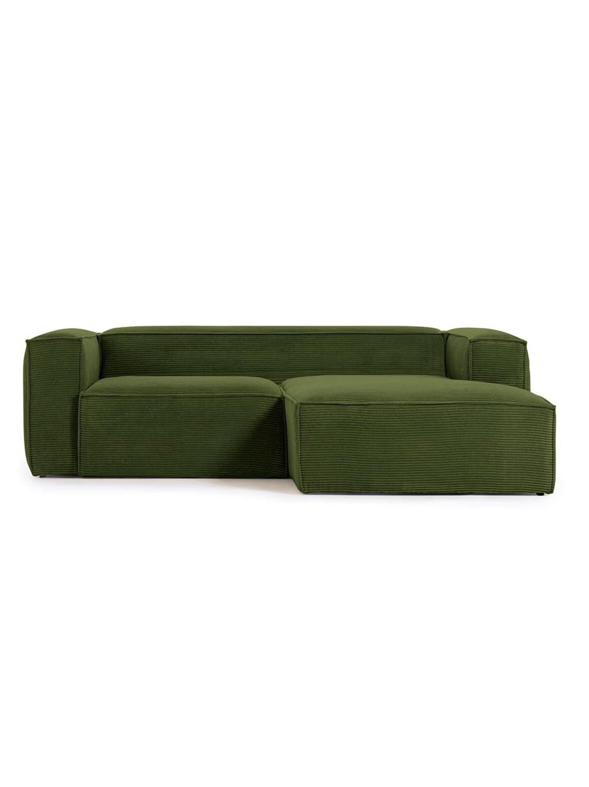 Blok-divaanisohva vihreä vakosametti l 240 cm/oikea – Kave Home