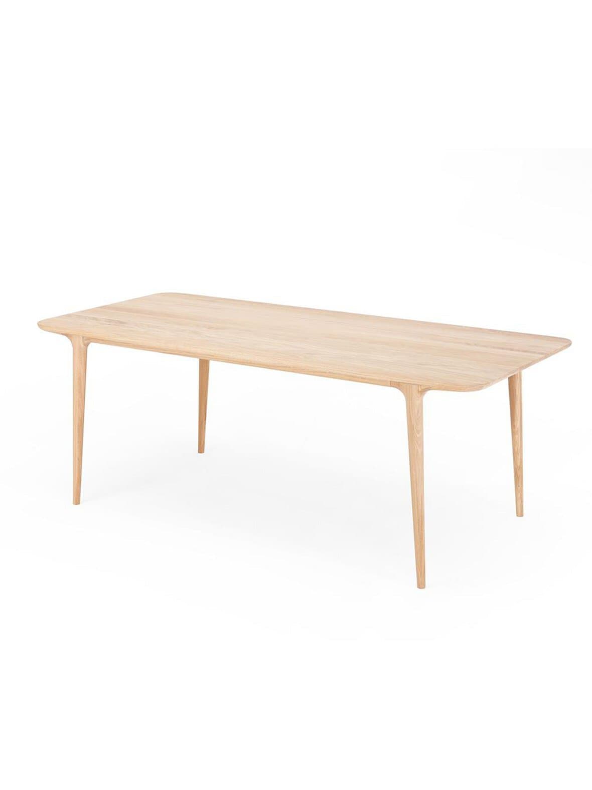 Fawn-ruokapöytä valkovahattu tammi 200 x 90 cm – Gazzda