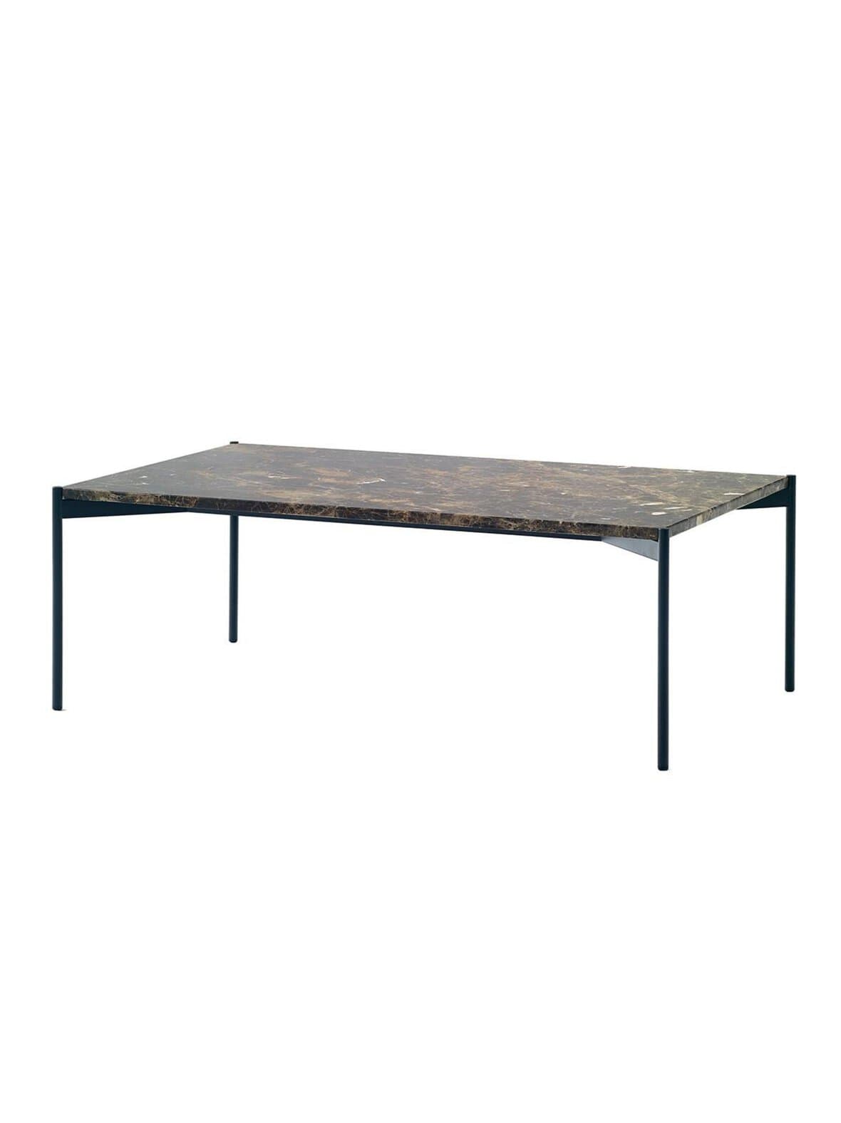 Plateau-sohvapöytä ruskea/marmori 100 x 60 cm – Adea