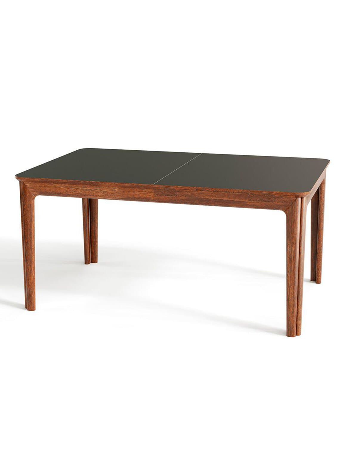 #26- jatkettava ruokapöytä musta/öljytty pähkinä 101 x 155/308 cm – Skovby Möbelfabrik