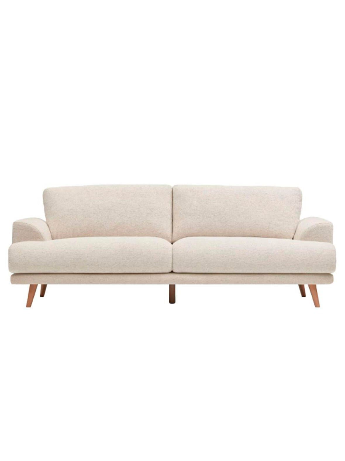 Karin-sohva luonnonvalkoinen/pyökki l 231 cm – Kave Home