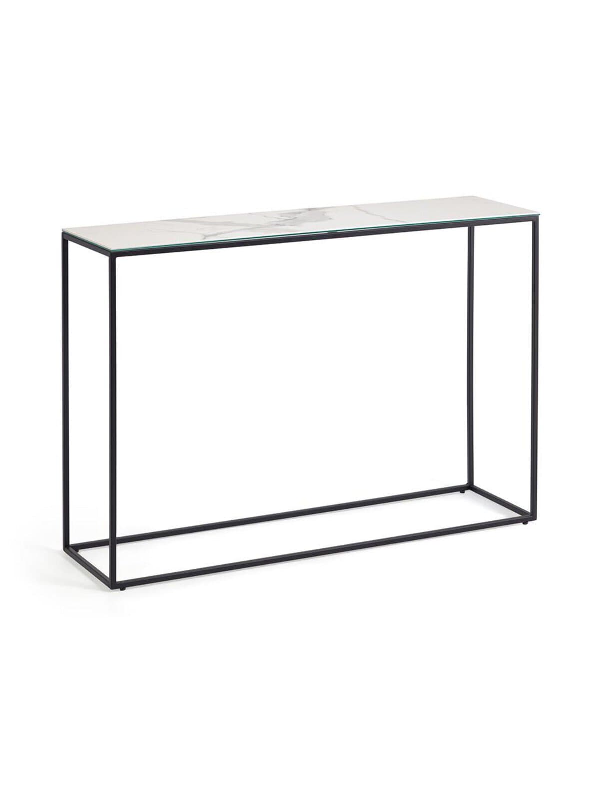 Rewena-konsolipöytä valkoinen/musta 110 x 75 cm – Kave Home