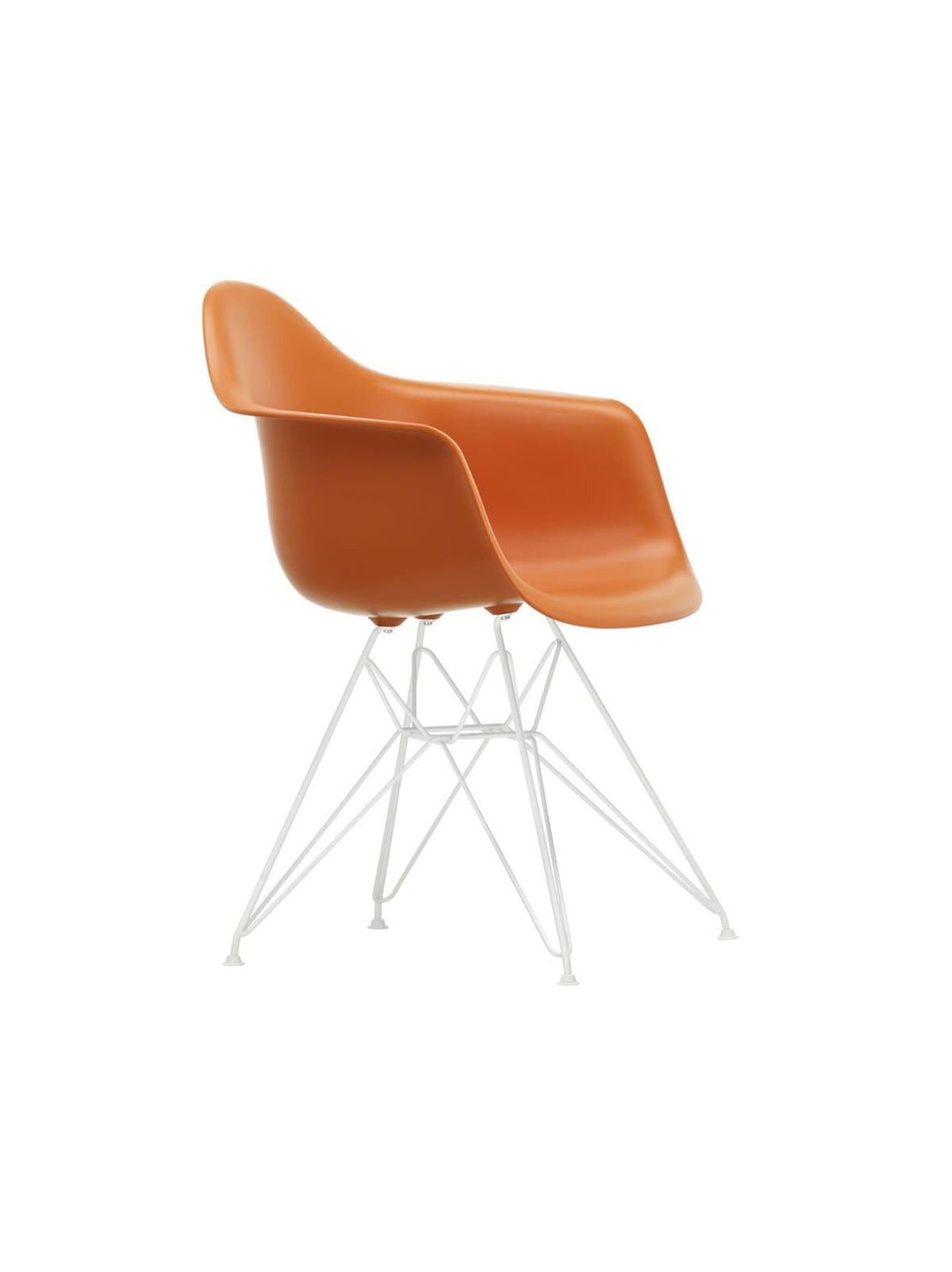 Eames dar re -tuoli käsinojilla rusty orange/valkoinen – Vitra