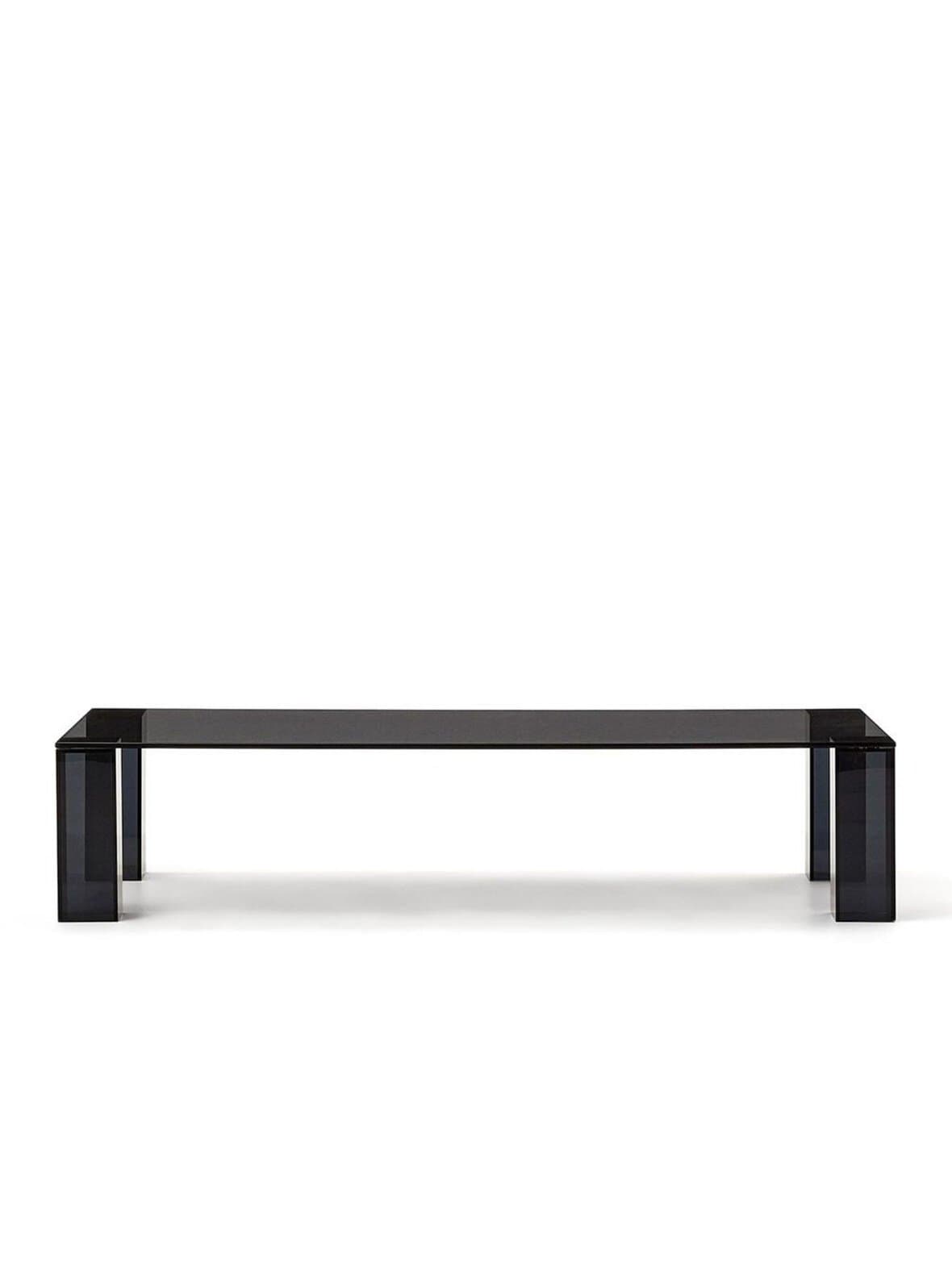 Adularia-sohvapöytä tummanharmaa lasi 140 x 60 cm – Kave Home