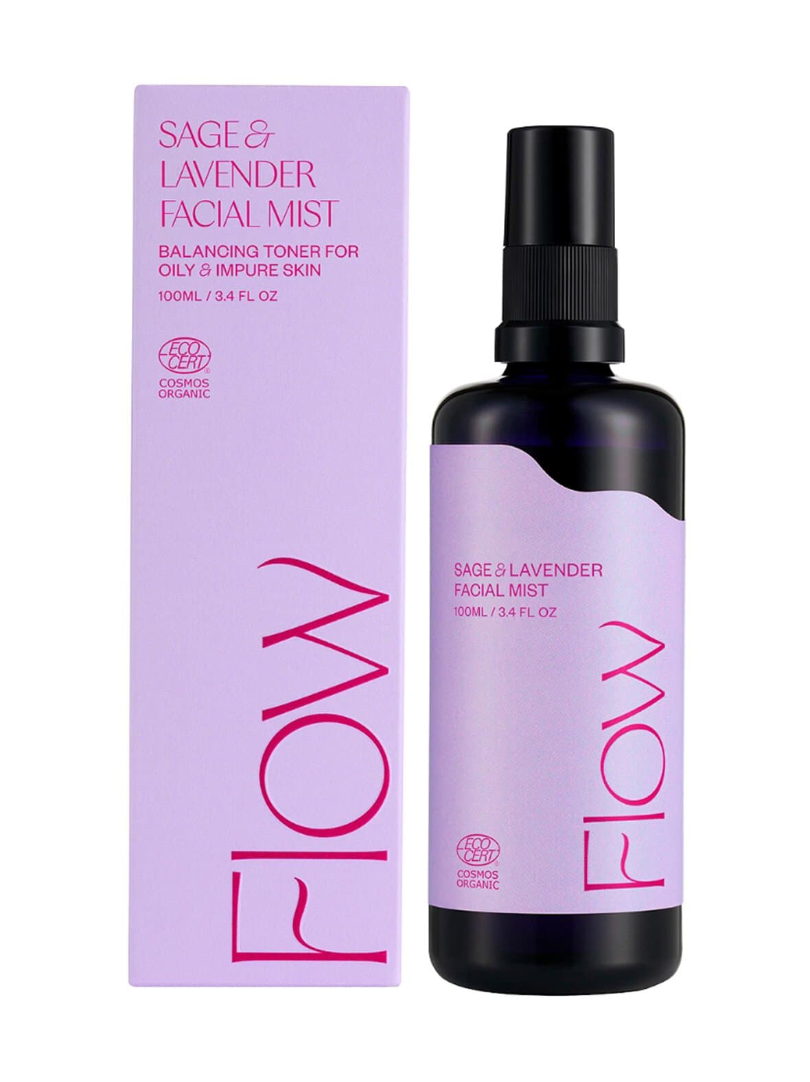 Sage & lavender facial mist -kasvovesi – Flow Cosmetics