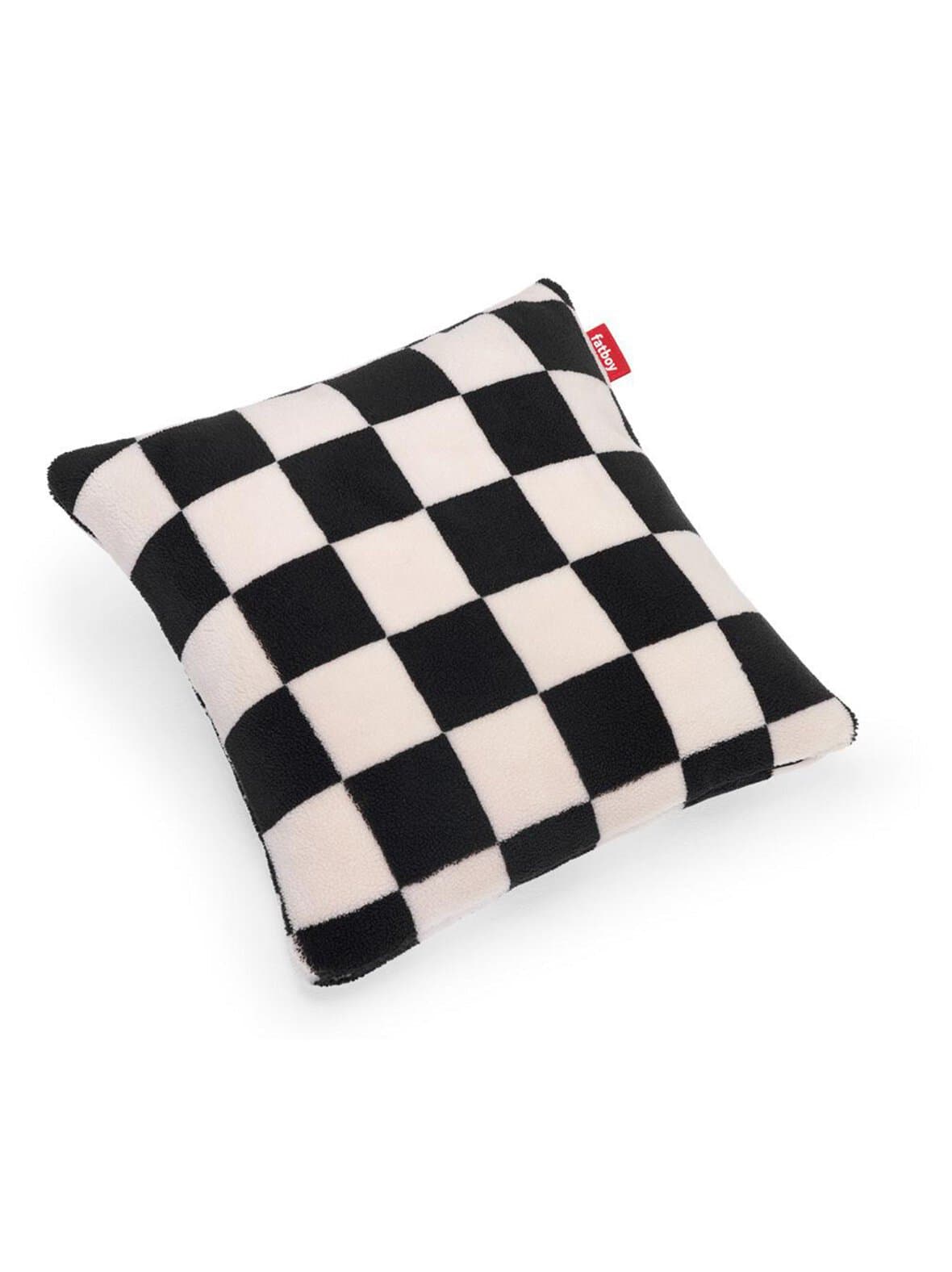 Square pillow teddy -tyyny chess black ecru 50 x 50 cm – Fatboy