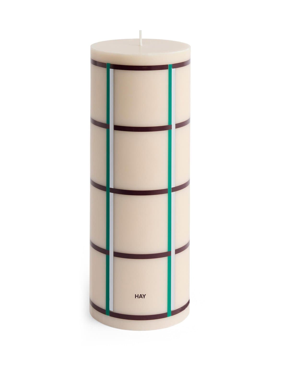 Column large off white, green bordeaux and silver -kynttilä – HAY