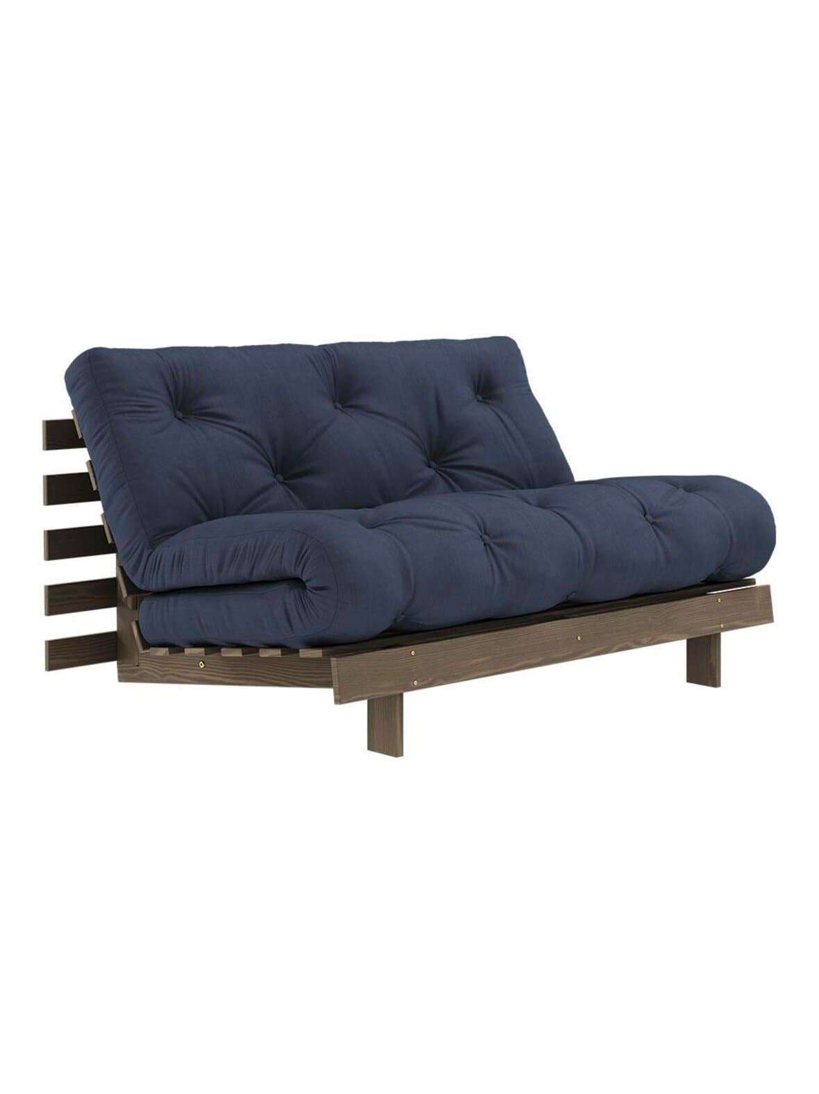 Roots-futonsohva navy/ruskea l 140 cm – Karup