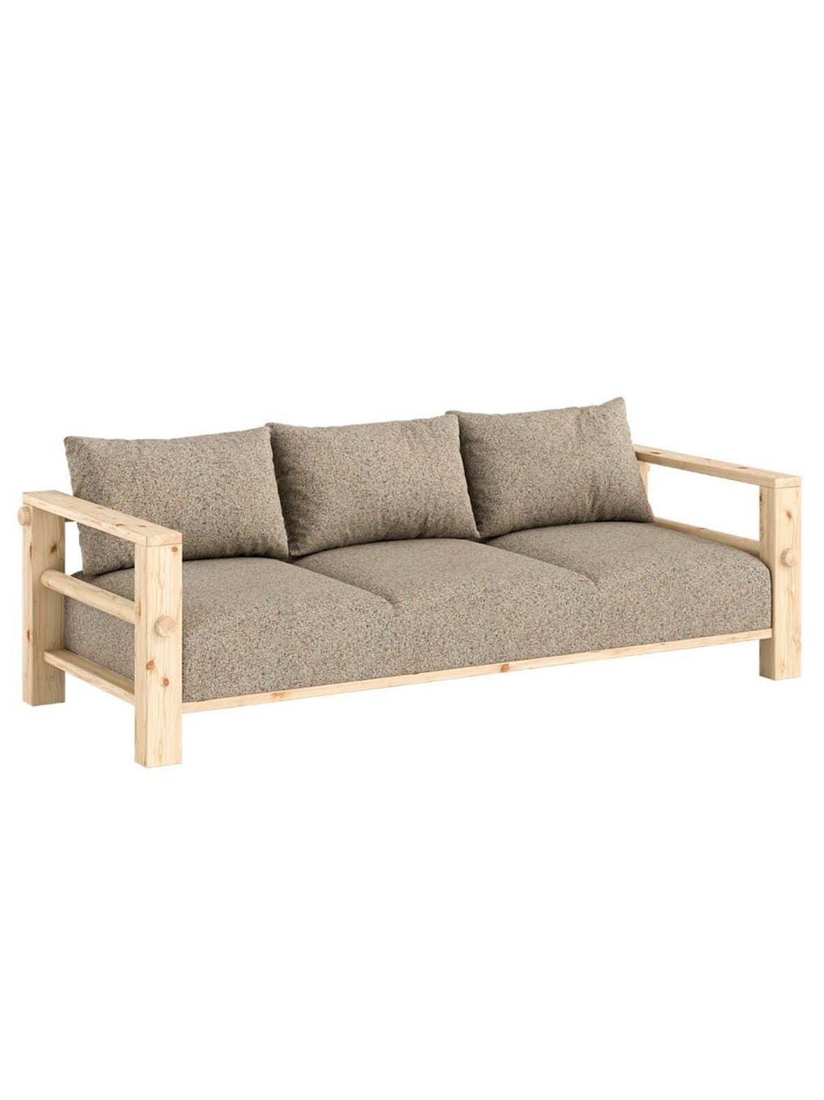 Bare-sohva textured weave -kangas warm sand / mänty l 225 cm – Karup