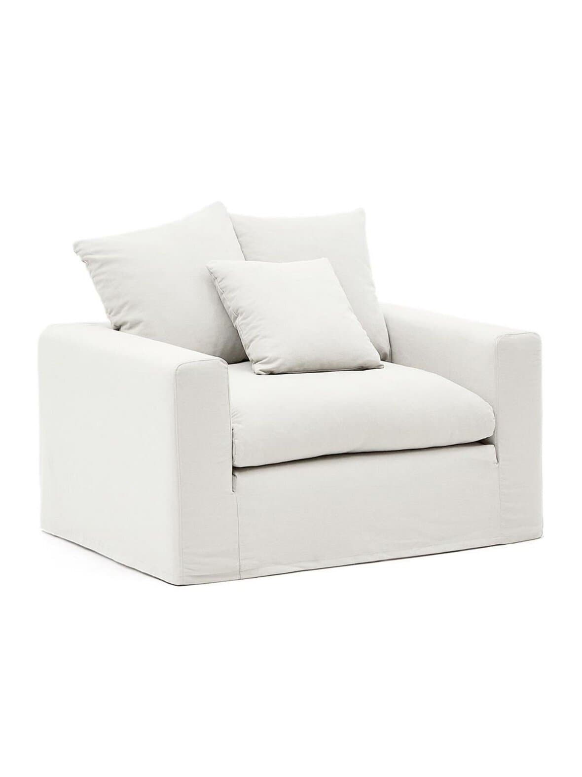 Nora-nojatuoli valkoinen l 140 cm – Kave Home