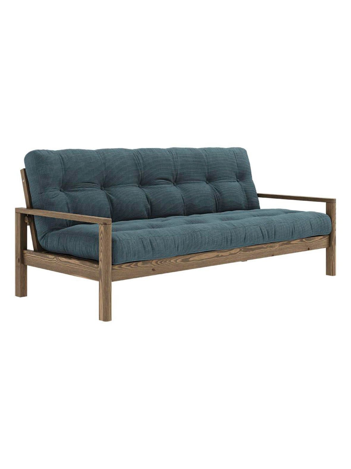 Knob-futonsohva corduroy-kangas pale blue/carob brown l 205 cm – Karup