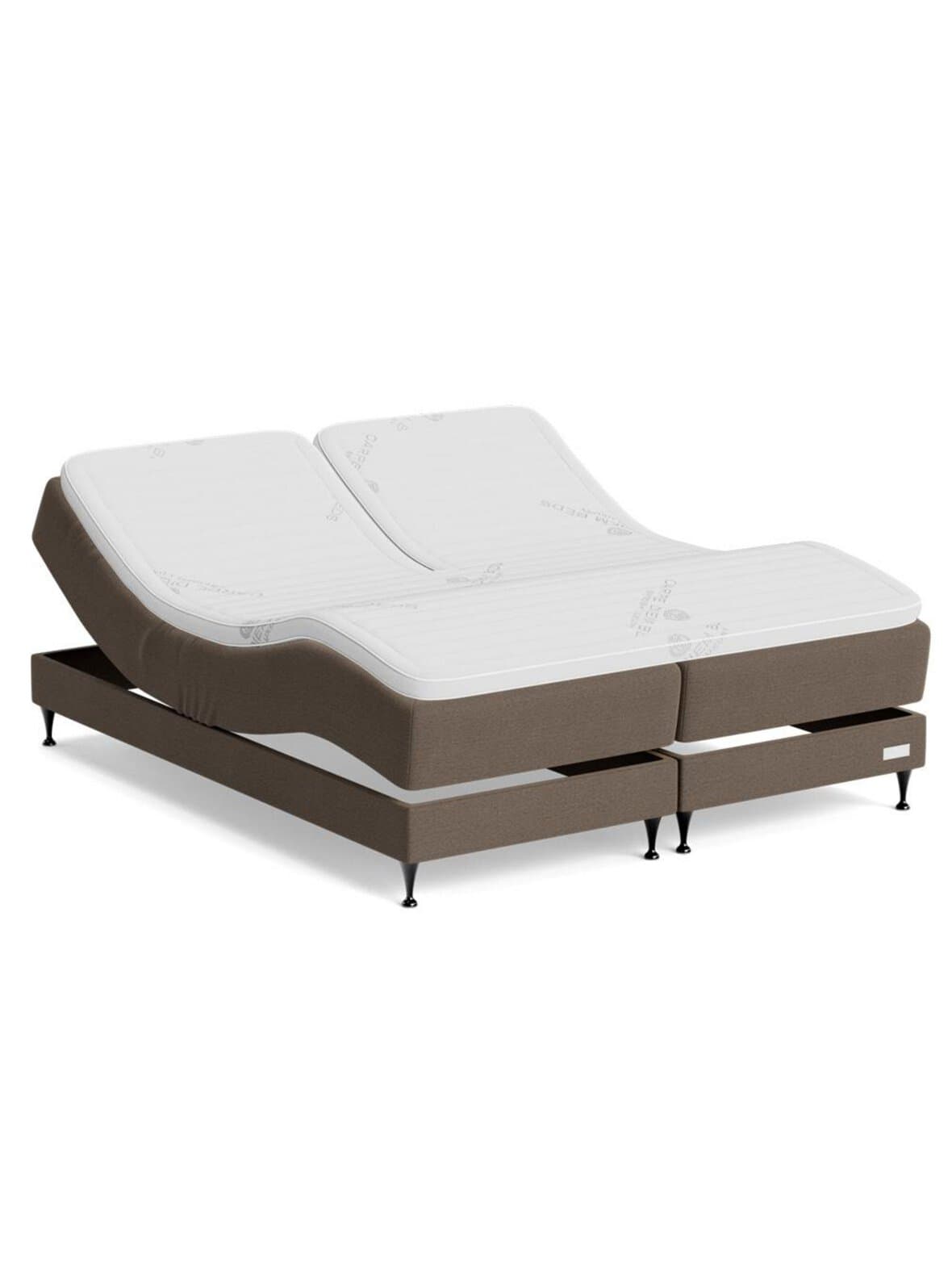 Marstrand-moottorisänky premium split / asuri-kangas ruskea 180 x 210 cm / medium - firm – Carpe Diem Beds