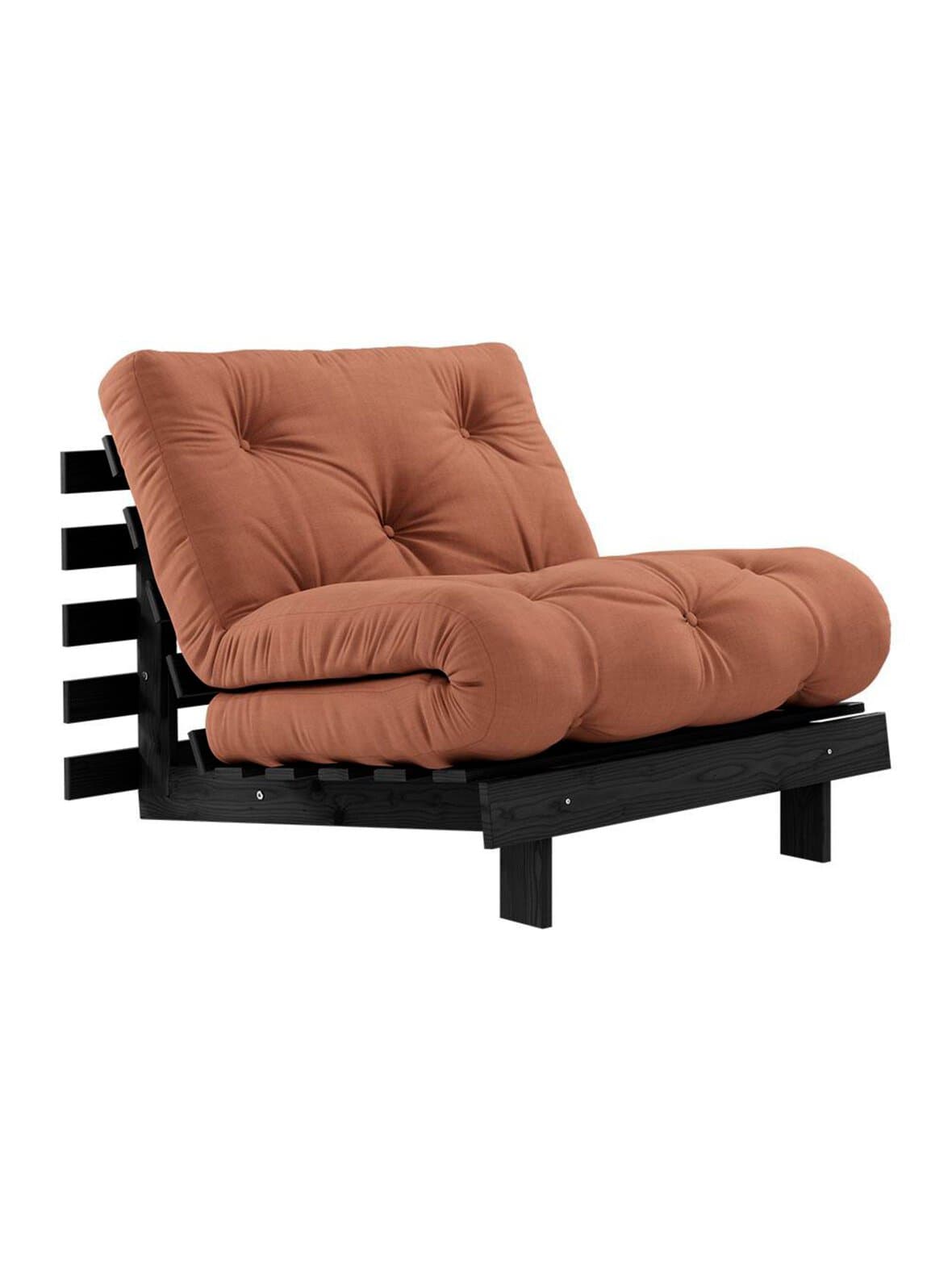 Roots-futonnojatuoli clay brown / musta – Karup
