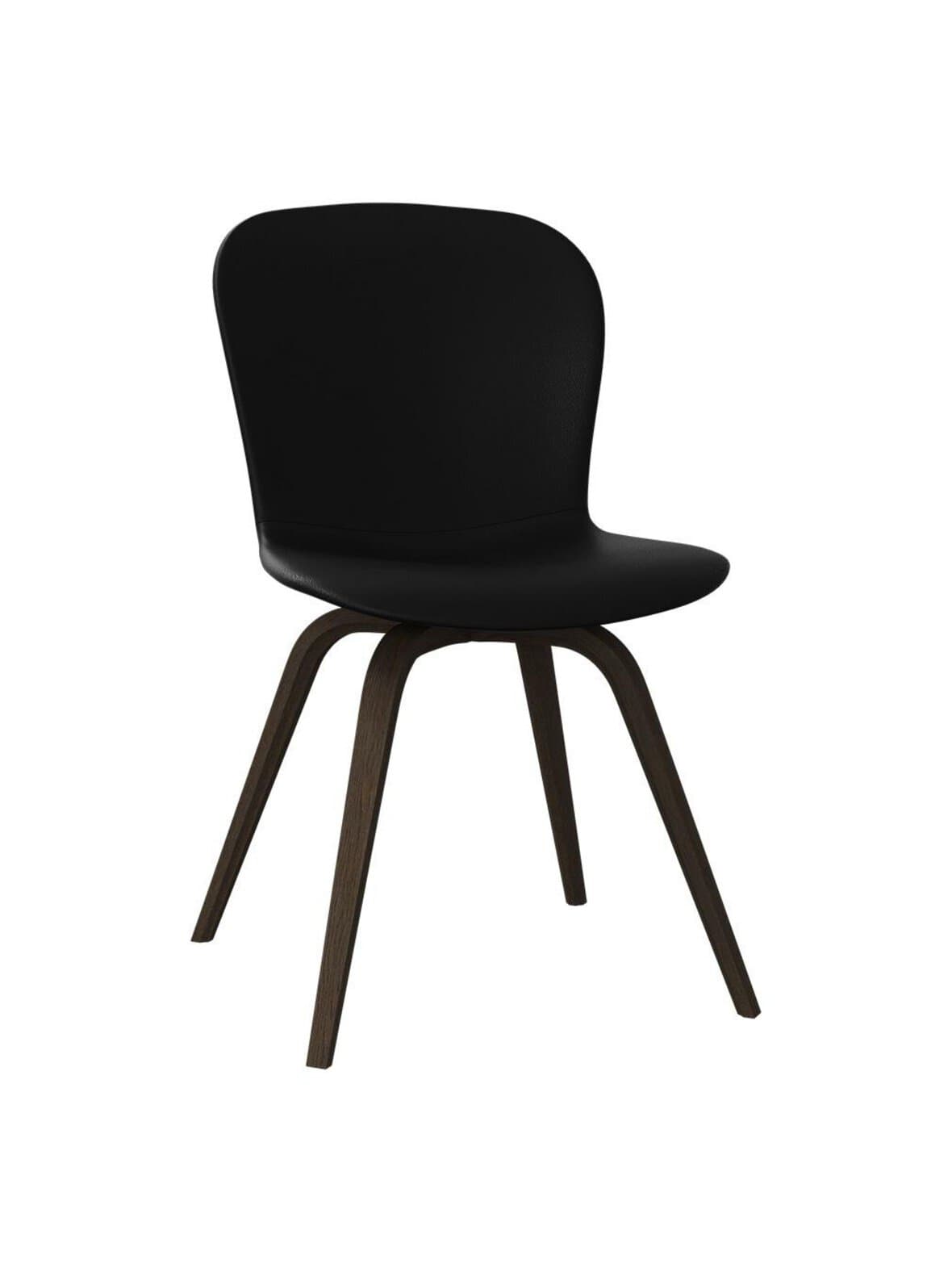 Hauge-tuoli nordic grain -nahka 5130 musta / tumma tammi – BoConcept