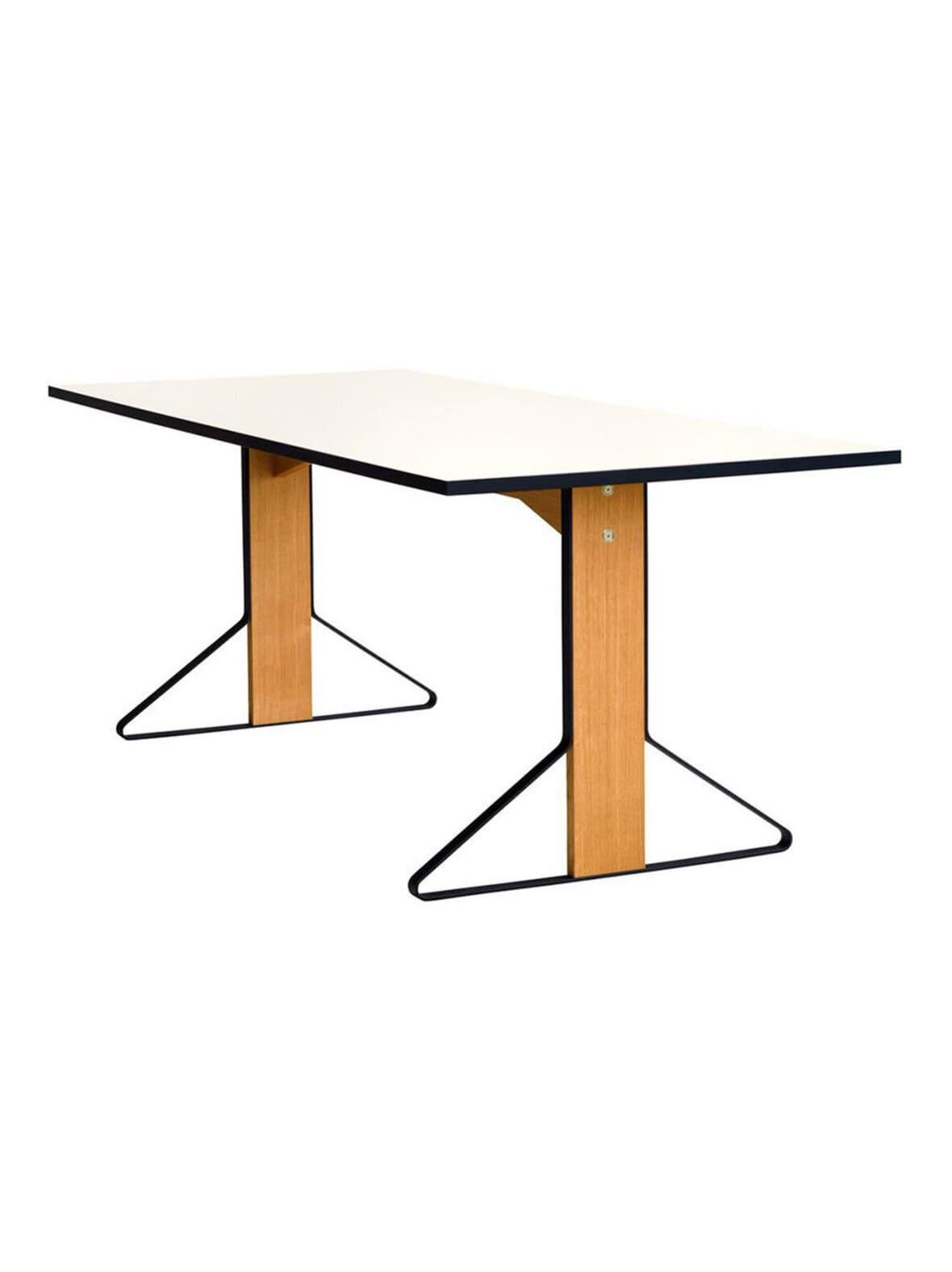 Kaari-pöytä valkoinen laminaatti/tammi 85 x 200 cm – Artek