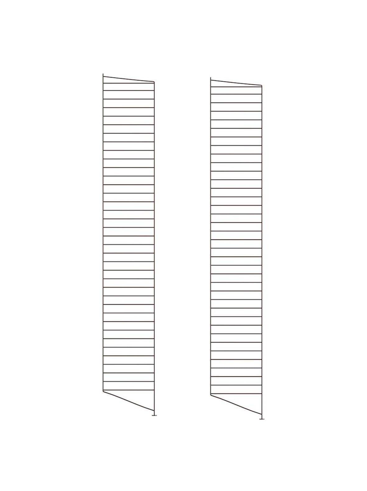 String system -lattiasivupaneelit 2 kpl tummanruskea 200 x 30 cm – String Furniture