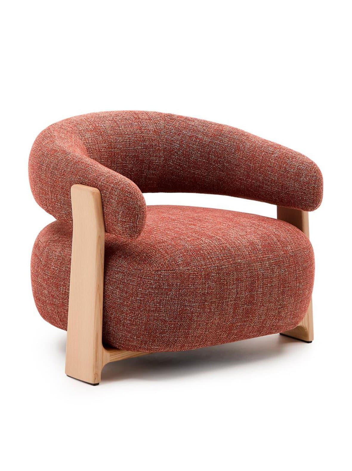 Granite-nojatuoli punaruskea chenille / saarni – Kave Home