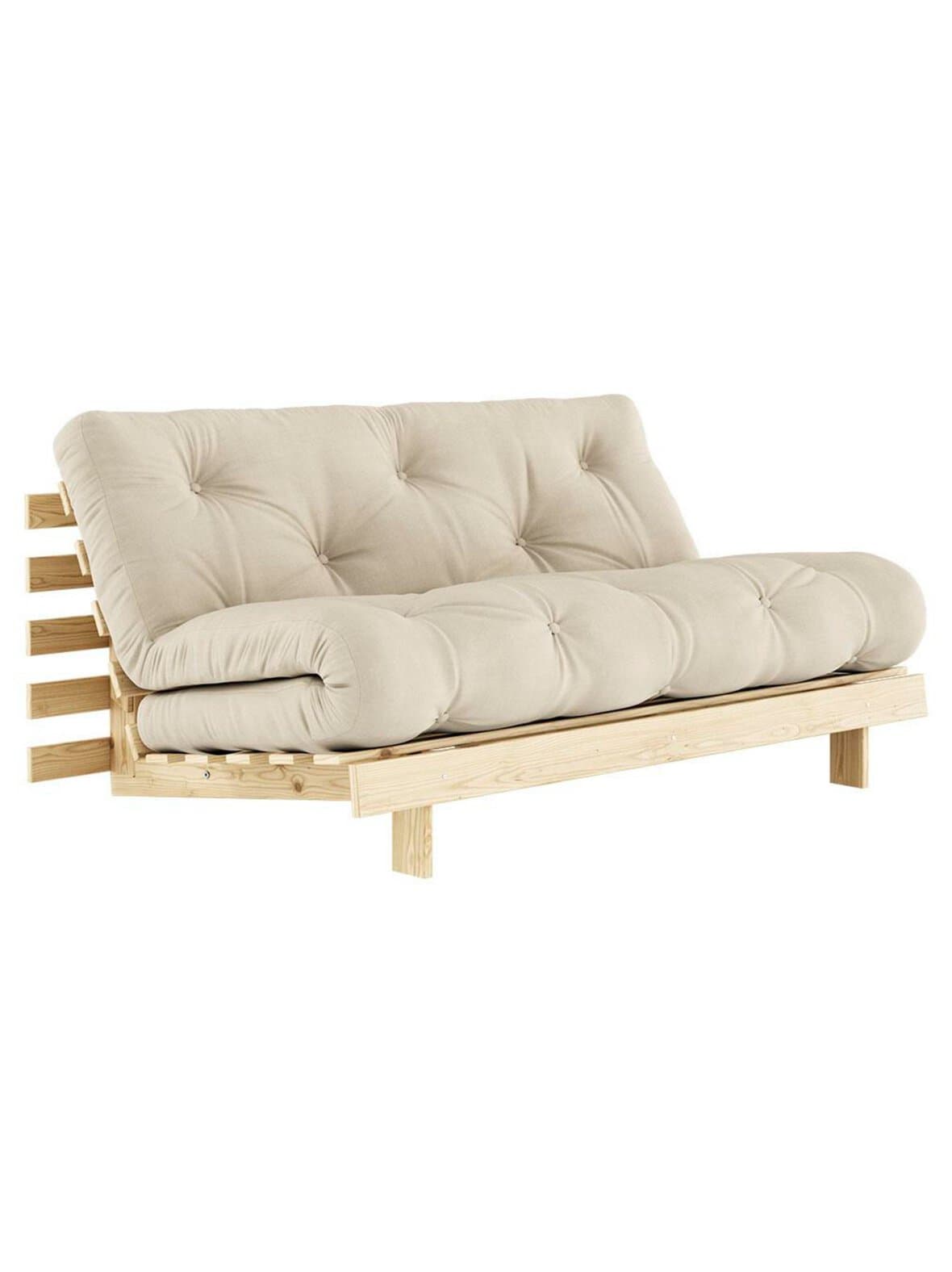 Roots-futonsohva beige/mänty l 160 cm – Karup